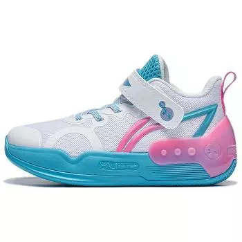 Li Ning Lightweight Bounce Technology Нескользящие противоударные амортизирующие прочные кроссовки с низким верхом для повседневной носки Детские кроссовки Standard-White YKNT066-1 26