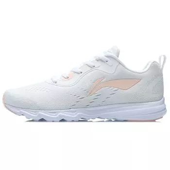 Li-Ning Lightweight Breathable Shock Absorbing Non-Slip Low-Top Running Shoes Women sneaker Champagne-White ARBR006-3 35