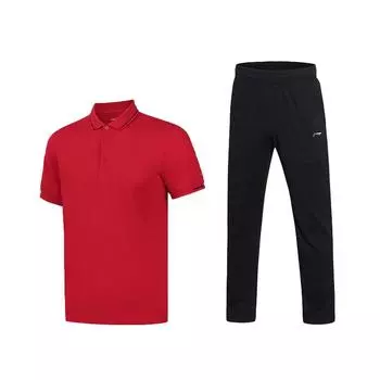 Li-Ning Lightweight Breathable Summer Fitness Sweat-Absorbing Running Casual Sports Suit Men suit APLT083-7+AKLUC03-1 S