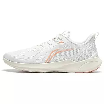 Li-Ning Lightweight Shock Absorbing Non-Slip Low-Top Running Shoes Women Sneakers White Orange ARSU016-2 40