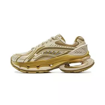 Li Ning Lijun BOW Модный тренд Спортивная поддержка Нескользящие Износостойкие Низкие Повседневные Кроссовки Мужские Повседневные Кроссовки Бежевый AZGV025-3 41