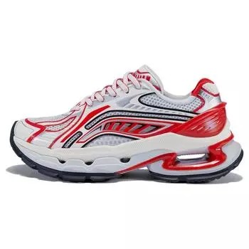 Li Ning Lijun BOW Удобные универсальные модные нескользящие прочные повседневные туфли с низким верхом Мужские повседневные туфли красного и белого цвета AZGT067-3 42