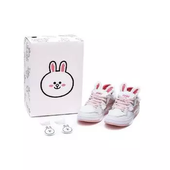 Li Ning Line Friends X Weigu Pro нескользящие износостойкие легкие низкие кроссовки для скейтбординга женские кроссовки белые розовые AECR052-2 37