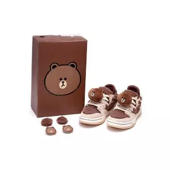 Li Ning Line Friends X Weigu Pro Brown Bear нескользящие прочные легкие низкие кроссовки для скейтбординга женские кроссовки для скейтбординга AECR052-1 37