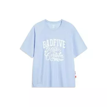 Li-Ning Lining Badfive Mister пуловер с буквенным принтом, мужские топы, небесно-голубой ATST087-3 XS