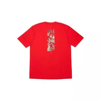 Li-Ning Футболка с круглым вырезом и принтом на спине из серии Progress, унисекс, цвет киноварно-красный AHST001-2 L