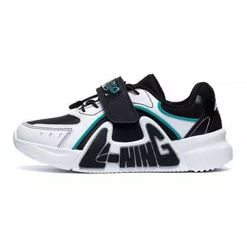 Li Ning LN 90 Удобная нескользящая амортизирующая износостойкая повседневная обувь Детская обувь Черный Белый YKCT026-3 38