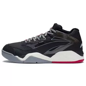 Li Ning Ln Bbs нескользящие износостойкие легкие спортивные повседневные туфли средней высоты мужские кроссовки черные серые AGCS319-3 41
