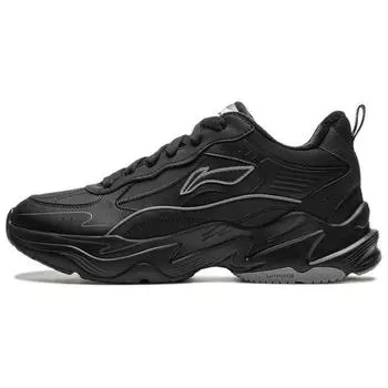 Li Ning Ln Defender Удобные модные флисовые нескользящие легкие повседневные туфли с низким верхом Мужские повседневные туфли черного цвета AGLU101-1 41