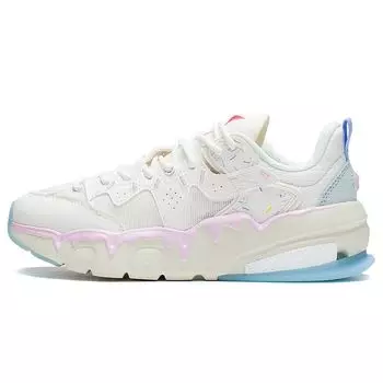 Li Ning Ln Flex Легкие, высокопрочные, амортизирующие, нескользящие, износостойкие, низкие, спортивные, повседневные туфли, женские кроссовки Off-White AGLS114-3 36