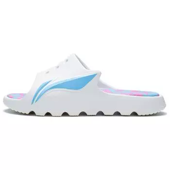 Li Ning Lnbb Slide повседневные модные бесшумные сандалии мужские сандалии белые синие ABTS003-2 41