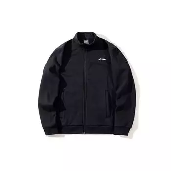 Li Ning Logo Casual Sports Solid Color Zip Jacket Men Jackets Black AWDPA03-2 XXXL