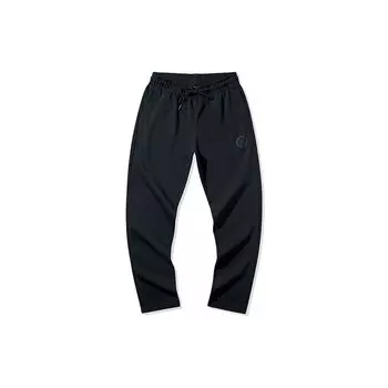Li-Ning Logo Drawstring Sports Pants Men Bottoms Black AKLQ265-1