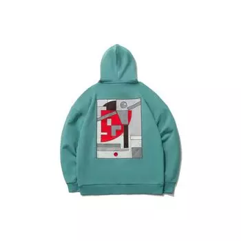 Li Ning Logo Print Loose Pullover Hoodie Men Hoodies Gray Lake-Blue AWDR219-3 M