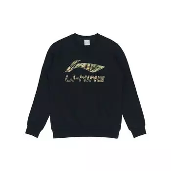 Li Ning Logo Printed флисовая теплая повседневная спортивная толстовка с капюшоном для мужчин черная AWDQC91-5 S