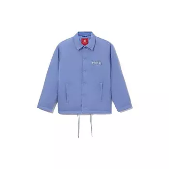 Li Ning Logo Solid Color Polo Воротник Хлопковая Куртка Зимняя Мужская Куртка В Парном Стиле Синий AJMR099-2 S