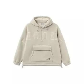 Li Ning Logo Sports Fashion Series флисовая свободная куртка с капюшоном и полумолнией мужская куртка светло-желтая серая AFDR751-4 XXL