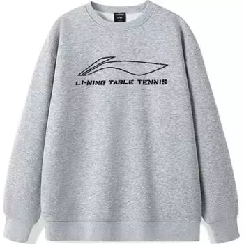 Li-Ning Loose Fit Warm Casual Sweatshirt With Letter Print Men tops Light-Gray AWDTD13-2 S