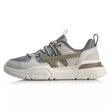 Li Ning Mark Lite Удобные повседневные нескользящие износостойкие легкие повседневные туфли с низким верхом Мужские повседневные туфли рок-серого цвета AGCQ039-1 39