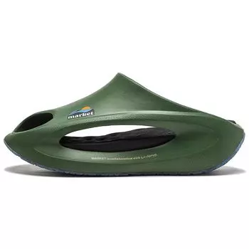 Li Ning Market X Cloud Travel Slay Crystal Sole Height Increating Rebound Silent Anti-Wear Slide Sandals Unisex Sandals Garden-Green AZSS009-23 37