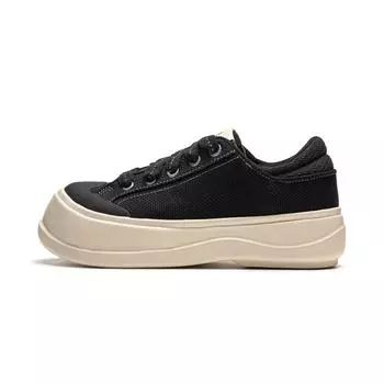 Li-Ning Медовая платформа, удобная, универсальная, толстая подошва, увеличивающая рост, нескользящая, износостойкая, низкая, повседневная обувь, женские кроссовки, черный цвет AGCU186-2 35
