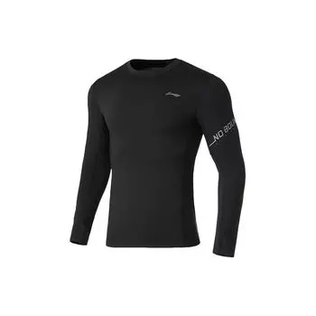 Li Ning Mesh Tight Training Fitness Wear Мужские топы Стандарт-черный AUDQ069-1 XXL