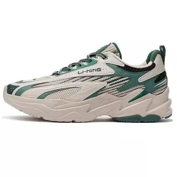 Li Ning Meteor амортизирующие износостойкие низкие спортивные повседневные туфли мужские кроссовки серо-зеленые ARLS007-1 40