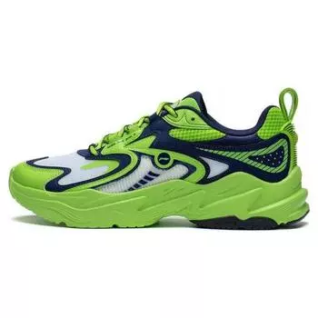 Li Ning Meteor прочные дышащие низкие кроссовки мужские кроссовки зеленые синие белые ARXT009-1 42