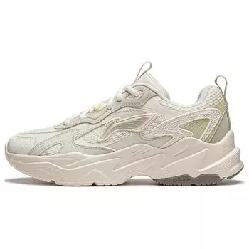 Li Ning Meteor универсальные ретро-туфли для папы толстая подошва высота увеличивающая амортизацию нескользящая износостойкая поддержка низкий верх повседневная обувь AGCU122-2 35