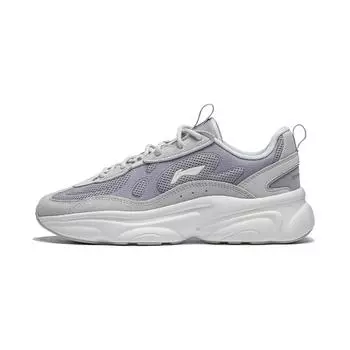 Li Ning Milk Coconut 2.0 Удобная универсальная толстая подошва, увеличивающая рост, нескользящая, износостойкая, низкая повседневная обувь, женские кроссовки, серые AGCU250-2 40