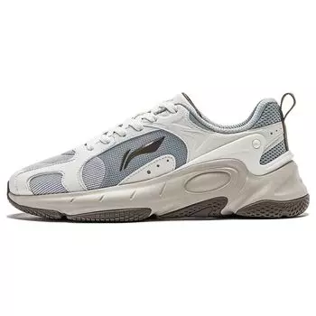 Li Ning Milk Coconut универсальные ретро-туфли для папы мужские кроссовки белые серые AGCT391-3 43