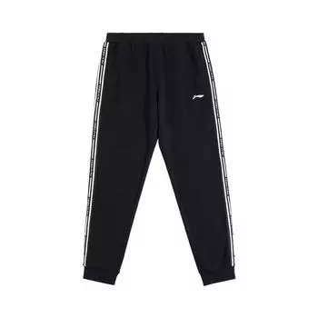 Li-Ning Minimalist Brand Logo Comfortable Lace-Up Casual Pants Unisex pants Black AKLUA67-1 S