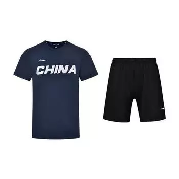 Li-Ning Minimalist Fashion Lightweight Casual Sports Suit Unisex suits Blue AHSS983-1+AKYT063-4 M