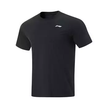 Li-Ning Minimalist Sports Casual Cool Air Feel T-Shirt Men Tops Black ATSV333-1 S