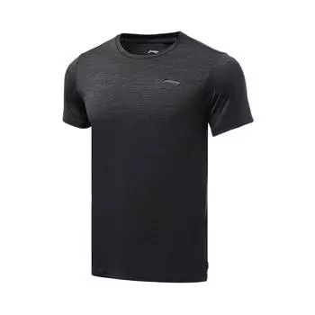 Li-Ning Minimalist Versatile Comfortable Round Neck Sports Short Sleeve T-Shirt Men Tops Mixed-Ink-Gray ATSR293-5 M