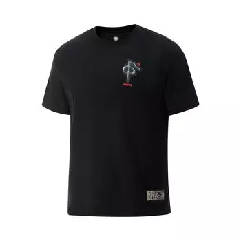 Li-Ning Minimalist Versatile Letter Print Round Neck Pullover Breathable Short Sleeve T-Shirt Men Tops Black AHSVA35-3 M