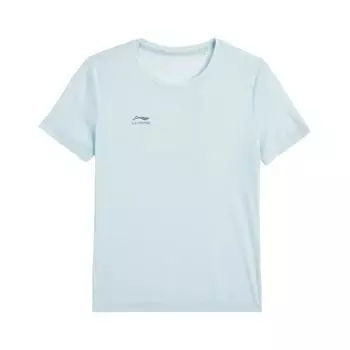 Li-Ning Модная Простая Универсальная Однотонная Повседневная Дышащая Удобная Спортивная Футболка с Коротким Рукавом Женские Футболки Гуандун-Синий ATSV652-3 M
