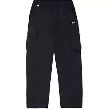 Li Ning Модная Спортивная Серия Повседневные Простые Однотонные Прямые Свободные Трикотажные Спортивные Штаны Женские низ Черный AYKV646-2 S