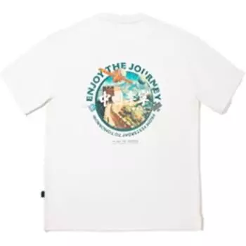 Li Ning Модная спортивная серия Простая однотонная футболка с круглым вырезом и коротким рукавом Пуловер Унисекс Топы Шампань-белый AHSV825-1 M