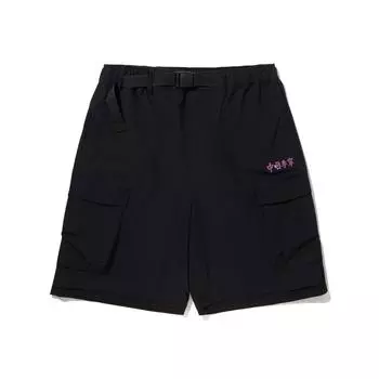 Li Ning Модная спортивная серия Простые однотонные шорты свободного кроя Повседневные шорты Мужские шорты Черный AKSV551-1 M