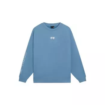 Li-Ning Модная спортивная серия, пуловер с принтом китайских иероглифов, свитер унисекс, топы индиго-синего цвета, AWDSB23-3 XL