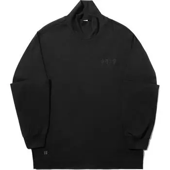 Li Ning Модная спортивная серия Свободная повседневная рубашка с воротником-стойкой и длинным рукавом Унисекс рубашки Черный AHSUF77-2 L