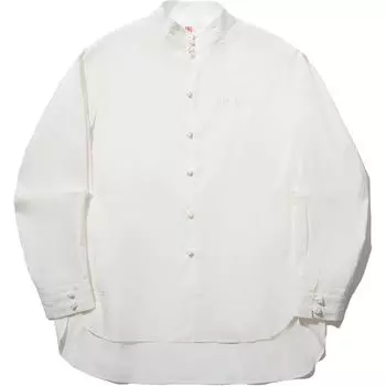 Li Ning Модная спортивная серия Свободная повседневная удобная рубашка с воротником-стойкой и длинными рукавами Унисекс рубашки Белая ASHU585-1 M