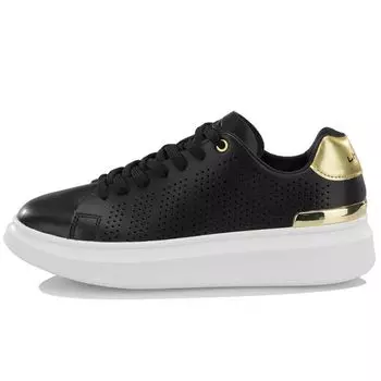 Li-Ning Модные дышащие повседневные кроссовки женские кроссовки черные золотые AGCN106-2 35