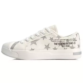 Li Ning Модные низкие повседневные кроссовки Женские кроссовки Белый серый AGLP024-5 37