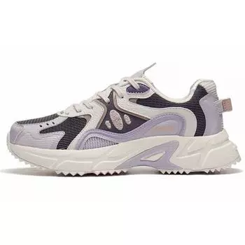 Li-Ning Модные повседневные легкие кроссовки с низким верхом женские кроссовки фиолетово-серые ARLS022-3 35