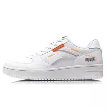 Li-Ning Модные повседневные нескользящие износостойкие низкие кроссовки для скейтбординга мужские кроссовки белые оранжевые AGCN357-1 40