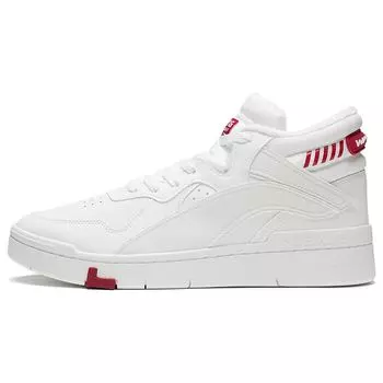 Li-Ning Модные прочные дышащие кроссовки для скейтбординга среднего размера, мужские кроссовки белого и красного цвета AGCS323-1 43