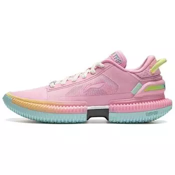 Li Ning модные удобные нескользящие дышащие низкие баскетбольные кроссовки мужские кроссовки Fengxian-розовый ABFU013-2 42