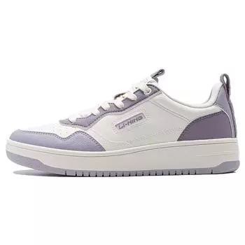 Li Ning модные универсальные белые кроссовки с толстой подошвой женские кроссовки фиолетовые AGCT472-4 37